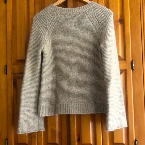 Madewell oatmeal rib sweater with pretty flecks of color Bell sleeves - Picture 11 of 15